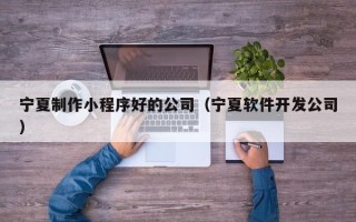 嘉峪关宁夏制作小程序好的公司（宁夏软件开发公司）